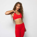 motion sports bra in coral