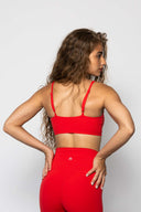 motion sports bra in coral